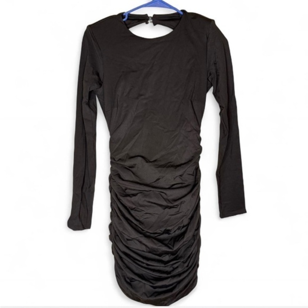 Bardot Elegant Black Ruched Dress - Picture 1 of 10